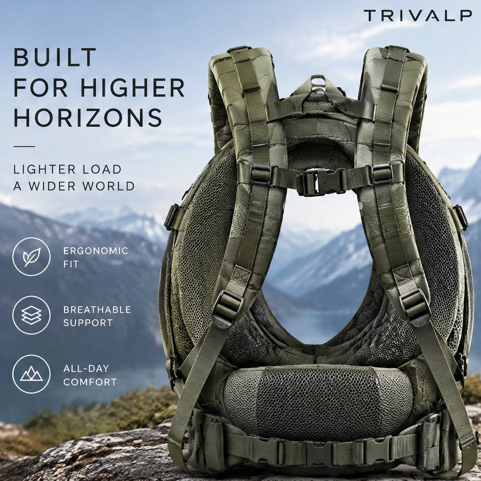 TRIVALP Circular Breathable Hiking Backpack