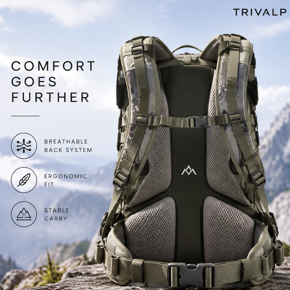 TRIVALP Ergonomic Rock Camo Backpack