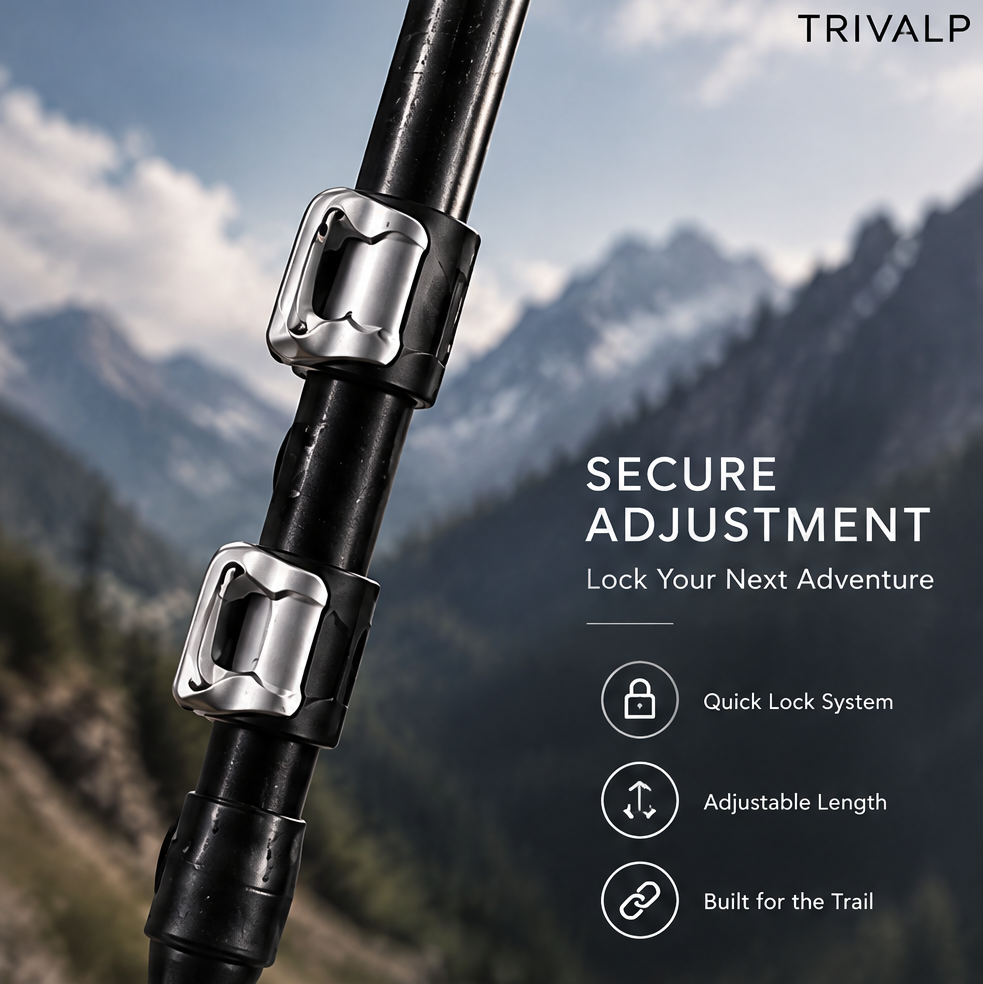 TRIVALP Hollow Ergonomic Grip Trekking Poles