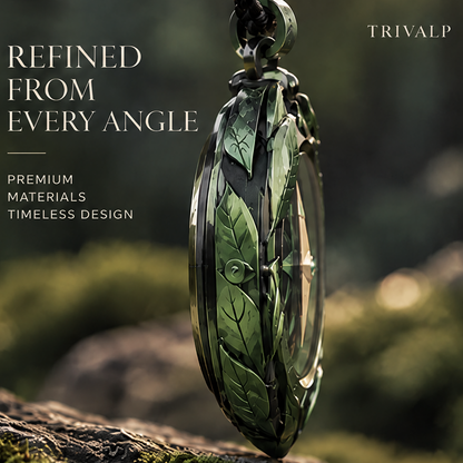 TRIVALP Nature Leaf Engraved Pocket Compass Necklace