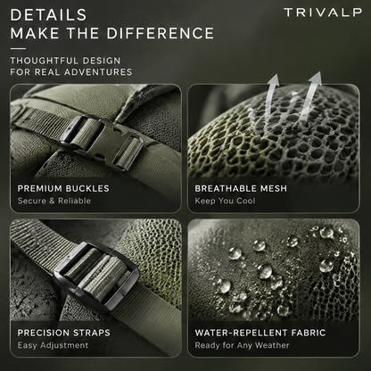 TRIVALP Circular Breathable Hiking Backpack