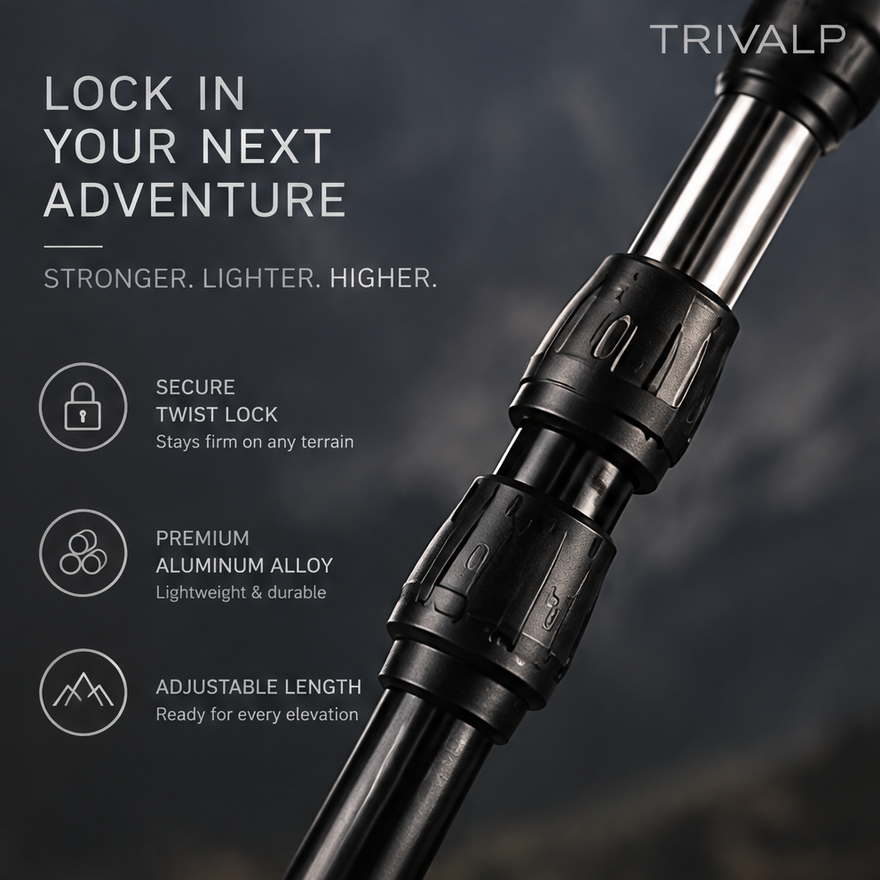 TRIVALP Premium Adjustable Trekking Poles