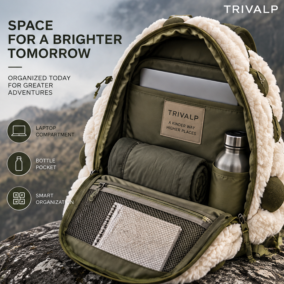 TRIVALP Fleece Exterior Hiking Backpack