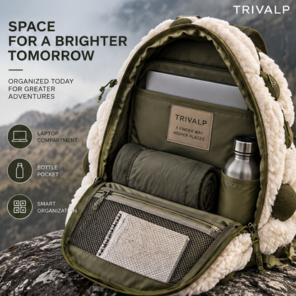 TRIVALP Fleece Exterior Hiking Backpack