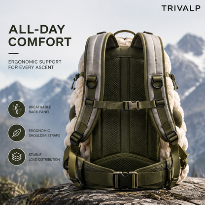 TRIVALP Fleece Exterior Hiking Backpack